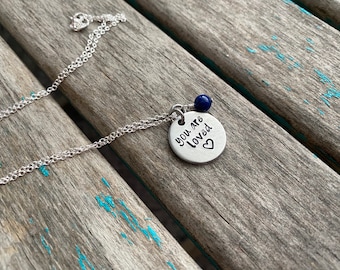 You Are Loved Necklace- "you are loved" with an accent bead in your choice of colors- Hand-Stamped Necklace