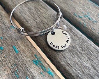 Trust The Process Inspiration Bracelet- "trust the process" with an accent bead of your choice