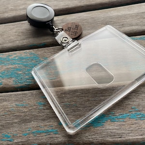 Badge Reel with Holder- with &quot;Best Life Ever&quot; or other wording of your choice - Black and Clear