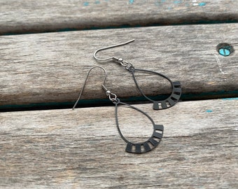Black Teardrop Earrings - Unique, Small, and Lightweight Earrings