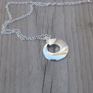 Silver Necklace with Round Silver Pendant