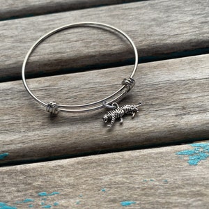 SALE- Tiger Bangle Bracelet- Adjustable Charm Bracelet