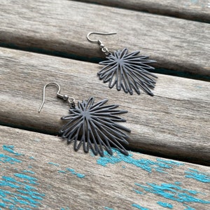 Black Earrings -Abstract Splat-Style - Unique, and Lightweight Earrings