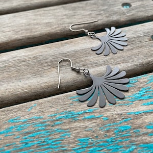 Black Floral Earrings - Unique, and Lightweight Earrings