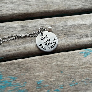Pure Worship Inspiration Necklace- &quot;Best Life Ever Pure Worship&quot; with an accent bead in your choice of colors