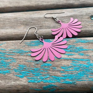 Pink/Purple Floral Earrings - Unique, and Lightweight Earrings