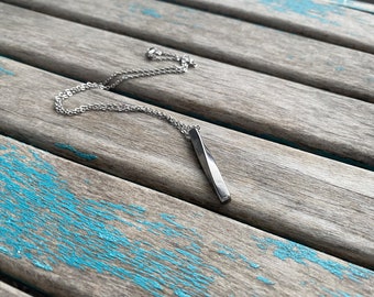 Stainless Steel Twisted Bar Necklace