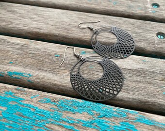 Black Earrings -  Unique, and Lightweight Earrings