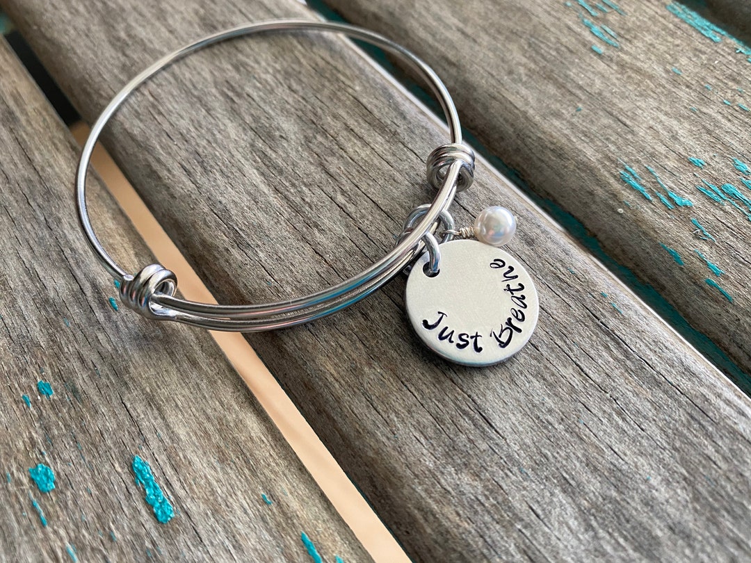 Just Breathe Bracelet Inspiration Bracelet Hand-stamped just Breathe ...