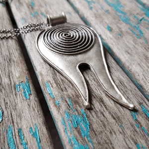 Abstract Silver Statement Necklace- Large Antique Silver Abstract Pendant, Rustic Pendant with Raised Dots, on your choice of chain