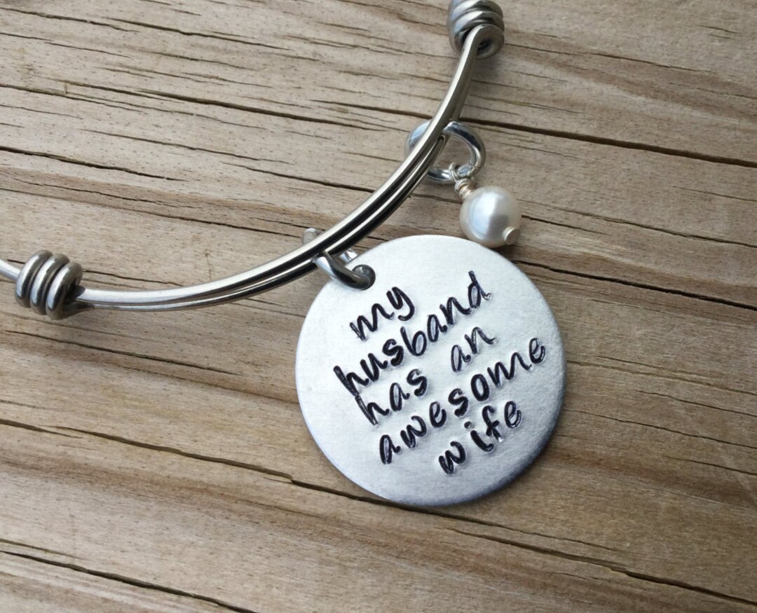 Wife Quote Braceletmy Husband Has an Awesome Wife With an Accent Bead