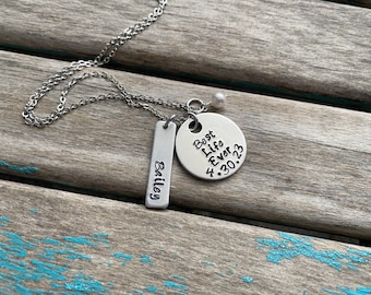Personalized Best Life Ever Necklace- customized with date, name, and bead of your choice