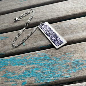 Metallic Blue and Silver Leather and Silver Necklace- Metal and Leather Necklace