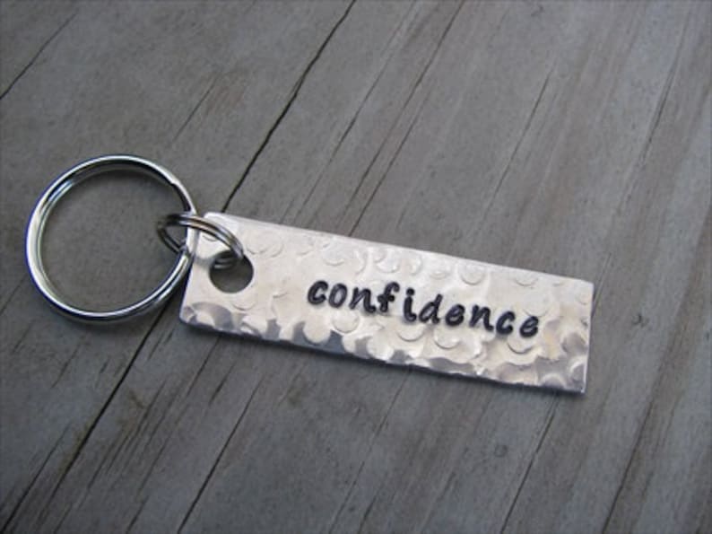 Inspiration keychain SMALL Keychain confidence Hand-stamped Keychain