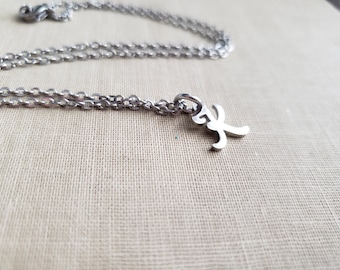 Initial Necklace- Initial K - Stainless Steel Necklace