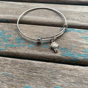 SALE- Monkey Bangle Bracelet- Adjustable Charm Bracelet