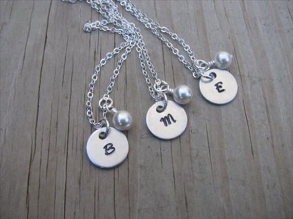 Personalized Bridesmaids Necklaces 3 Necklaces | Etsy