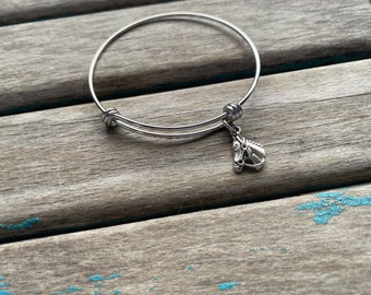 SALE- Horse Bangle Bracelet- Adjustable Charm Bracelet