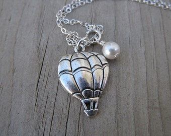 Hot Air Balloon Necklace with an accent bead in your choice of colors
