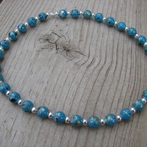 Turquoise Blue Beaded Ankle Bracelet: Speckled Ankle Candy