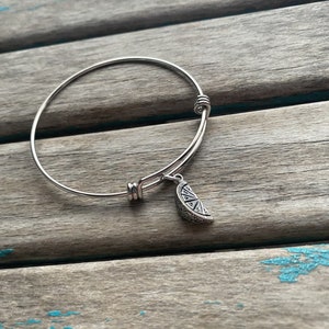 Fruit Slice Charm Bangle Bracelet - Adjustable