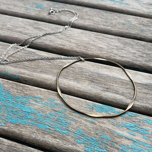 Antique Gold Necklace- LARGE Ring-Style Pendant Necklace