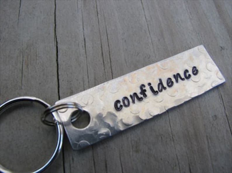 Inspiration keychain SMALL Keychain confidence Hand-stamped Keychain