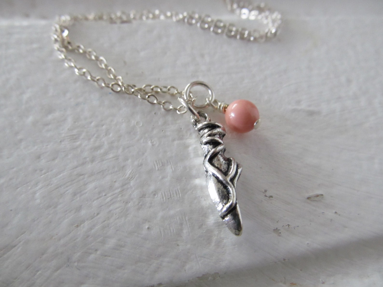 dance necklace- ballet shoe charm with an accent bead in your choice of colors dance necklace- ballet shoe charm with an accent bead in your choice of colors