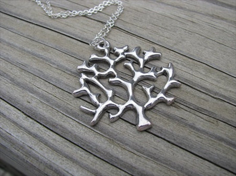 Silver Tree Necklace LARGE Pendant Etsy