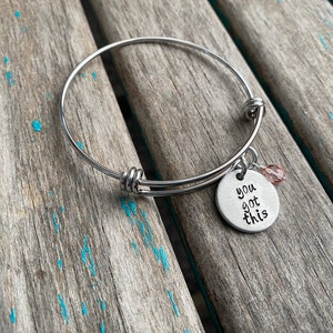 You Got This Inspiration Bracelet Hand-stamped you Got This Bracelet With an Accent Bead in Your ...