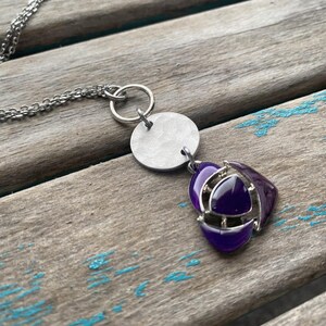 Silver and Purple Necklace- Stunning Statement Necklace on your choice of chain