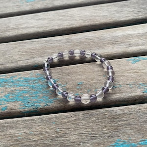 Purple and Clear Glass Beaded Bracelet- One of a kind Glass Bracelet