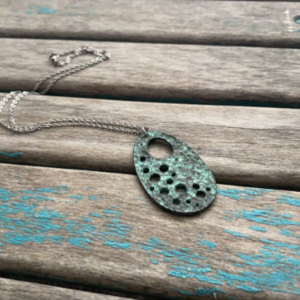 Patina Turquoise Pendant Necklace-  SALE Necklace