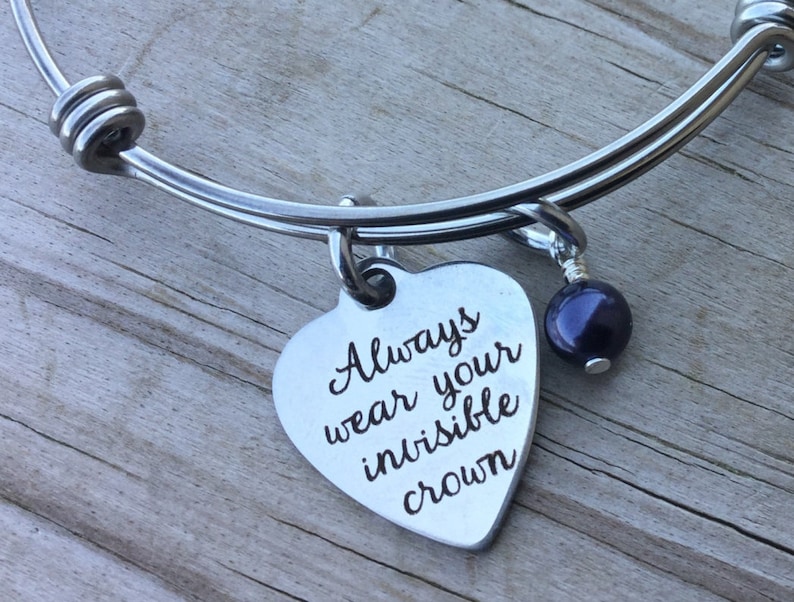 Crown Quote Charm Bracelet always Wear Your Invisible Etsy