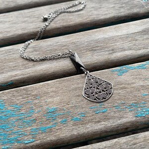 Antique Silver and Brushed Black Necklace- Necklace on your choice of chain