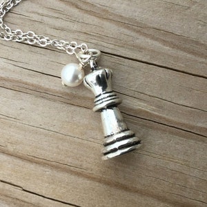 Chess Piece Necklace: Accent Bead Charm, Choice of Colors