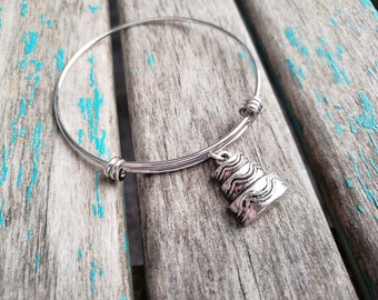 SALE- Cake Bangle Bracelet- Adjustable Charm Bracelet