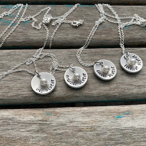 Sisters Necklaces- 4 Necklace Set- &quot;big sister&quot;, &quot;middle sister&quot;, &quot;little sister&quot;, &quot;littlest sister&quot;, domed pendants- set of 4 necklaces