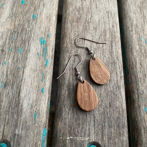 Wood Teardrop Earrings
