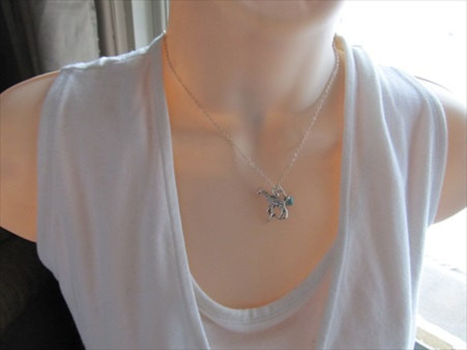 dance necklace- ballet shoe charm with an accent bead in your choice of colors dance necklace- ballet shoe charm with an accent bead in your choice of colors