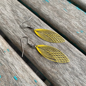 SALE- Yellow Drop Earrings - Trendy Earrings - Unique, and Lightweight Earrings