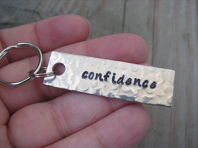 Inspiration keychain SMALL Keychain confidence Hand-stamped Keychain
