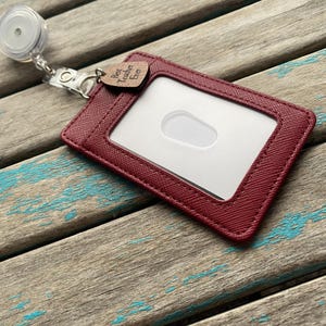 Badge Reel with Holder- with wording of your choice - Red and Clear
