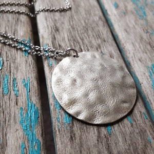 Statement Necklace- Large Antique Silver Pendant, Rustic Pendant, on your choice of chain