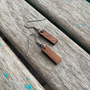 Wood Small Drop Earrings