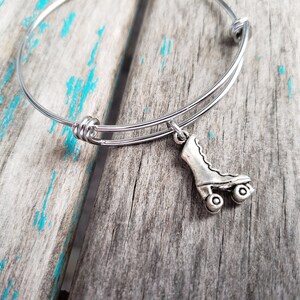 SALE- Rollerskate Bangle Bracelet- Adjustable Charm Bracelet