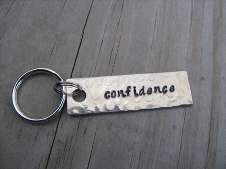Inspiration keychain SMALL Keychain confidence Hand-stamped Keychain