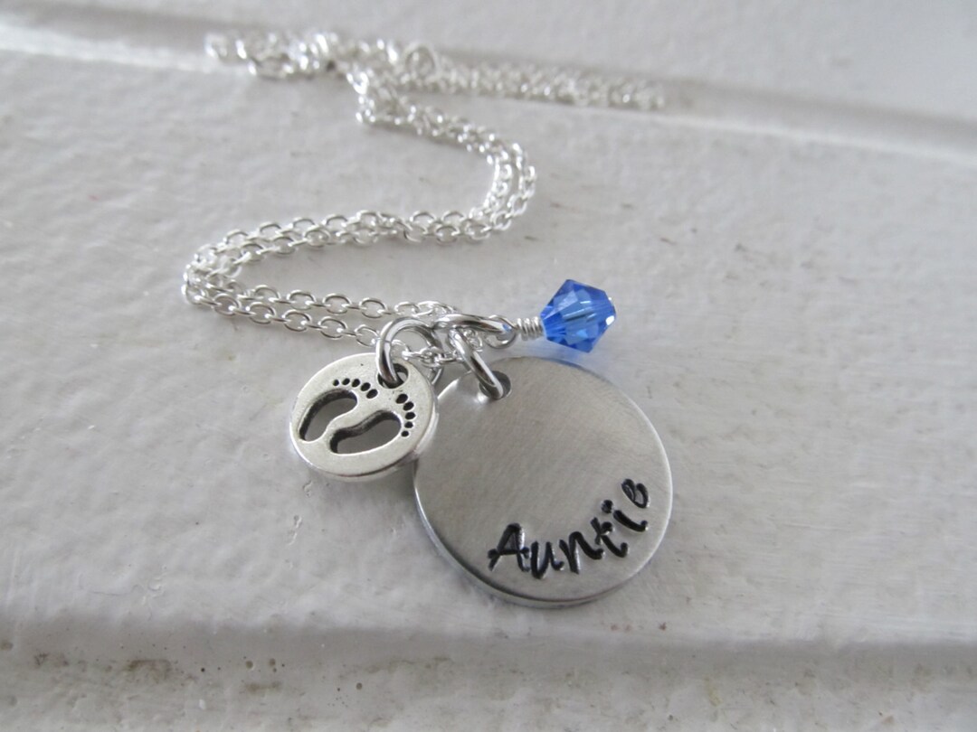 Aunt Necklace Gift for Aunt Footprints Charm With - Etsy
