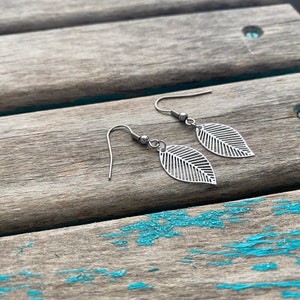White Leaf Earrings - Unique, Small, and Lightweight Earrings