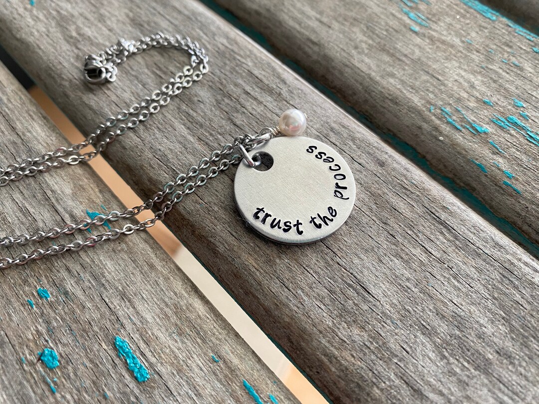 Inspiration Necklace Hand-stamped Necklace trust the - Etsy